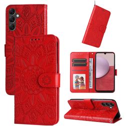 Mobigear Sunflower Samsung Galaxy A14 Funda tipo libro Cartera - Rojo