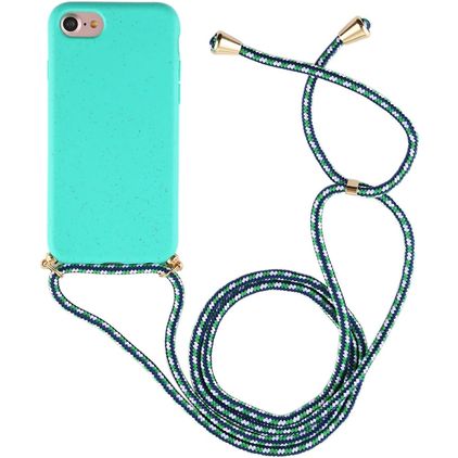 Mobigear Lanyard iPhone 7 TPU flexible Funda con cuerda - Turquesa