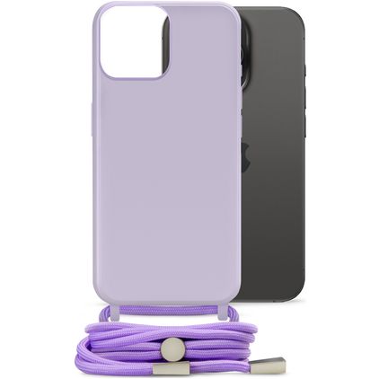 Mobilize Lanyard Gelly iPhone 15 Pro TPU flexível Capa com cordão - Pastel Purple