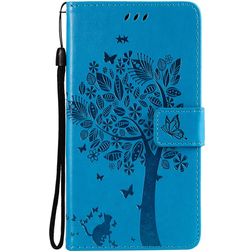Mobigear Tree Samsung Galaxy S21 Ultra Cover a libro portafoglio - Blu