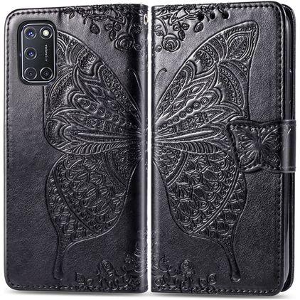 Mobigear Butterfly OPPO A52 Wallet case - Black