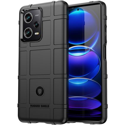 Mobigear Rugged Shield POCO X5 Fleksibel TPU Bagsidecover Stødsikkert - Sort