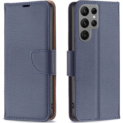 Mobigear Excellent Samsung Galaxy S23 Ultra Cover a libro portafoglio - Blu