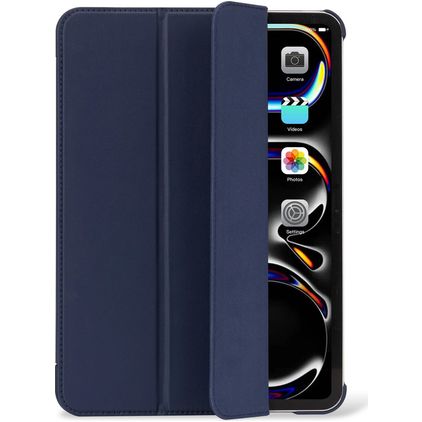 Decoded Textured Slim iPad Pro 11 polegadas (2024) Silicone flexível Capa livro - Navy Peony