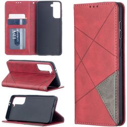 Mobigear Rhombus Slim Samsung Galaxy S21 Plånboksfodral - Röd