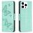 Mobigear Butterfly iPhone 16 Pro Lompakkokotelo + Setelitasku - Vihreä