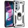 Mobigear Armor Ring Motorola Edge 30 Pro Funda Plástico rígido Carcasa Antigolpes con anillo - Plateado