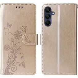 Mobigear Flowers Samsung Galaxy A16 Wallet case - Gold