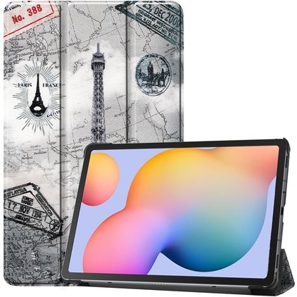 Mobigear Tri-Fold Samsung Galaxy Tab S6 Lite Knížkové pouzdro - Eiffel Tower