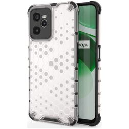Mobigear Honeycomb Realme C35 Fodral Hårdplast Skal Stötsäkert - Vit