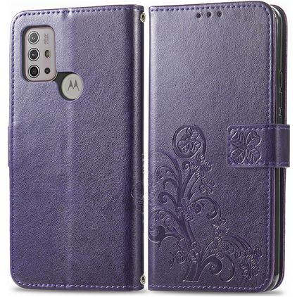 Mobigear Clover Motorola Moto G30 Cover a libro portafoglio - Viola