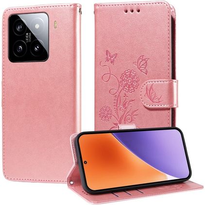 Mobigear Flowers Xiaomi 15 Wallet case - Rose Gold
