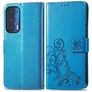 Mobigear Clover Motorola Edge (2021) Funda tipo libro Cartera - Azul