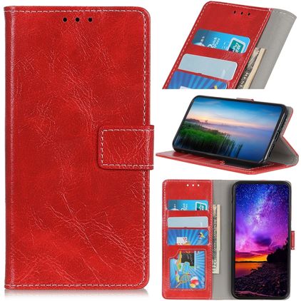 Mobigear Basic Samsung Galaxy A20e Knížkové pouzdro Peněženka - Červená
