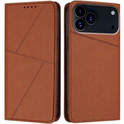 Mobigear Frosted Flip iPhone 18 Pro Funda tipo libro Cartera - Marrón