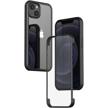 Valenta Full Cover iPhone 14 Plus Cristal templado Carcasa Antigolpes - Transparente / Negro