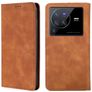 Mobigear Retro Slim Vivo X80 Pro Capa livro Carteira - Conhaque
