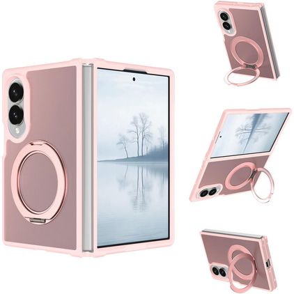 Mobigear 360 Rotating Ring Samsung Galaxy Z Fold 8 MagSafe Hardcase Back cover con anello - Rosa