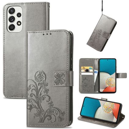 Mobigear Clover Samsung Galaxy A73 Etui z klapką typu portfel - Szary