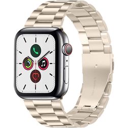 Mobigear Antwerp Correa Acero inoxidable Cierre de mariposa para Apple Watch - 42/41/40/38 mm - Blanco estrella