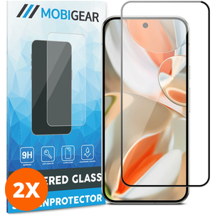 Mobigear Premium Google Pixel 10 Pro Panssarilasi Näytönsuoja - Suojakuoren kanssa yhteensopiva - Musta (2 kpl)