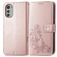 Mobigear Clover Motorola Moto E32s Wallet case - Rose Gold