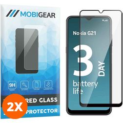 Mobigear Premium Nokia G21 Tempered Glass Screen Protector - Case Friendly - Black (2-Pack)