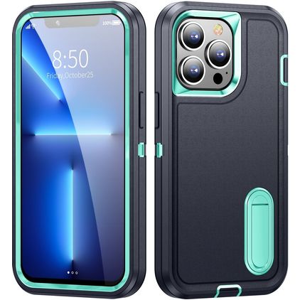 Mobigear Rugged Stand iPhone 14 Plus Funda Plástico rígido Carcasa Antigolpes con soporte - Azul oscuro