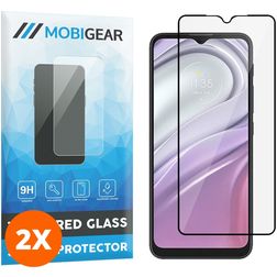 Mobigear Premium Motorola Moto G10 Cristal templado Protector de pantalla - Compatible con fundas - Negro (pack de 2)
