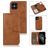 Mobigear Wallet iPhone 12 Capa livro 2 em 1 com capa traseira amovível Carteira - Castanho