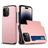 Mobigear Card iPhone 15 Pro Max Funda Plástico rígido Carcasa Antigolpes con tarjetero - Oro rosa