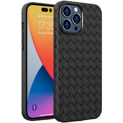 Mobigear Woven iPhone 14 Pro TPU flessibile Back cover - Nero