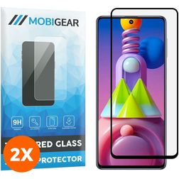 Mobigear Premium Samsung Galaxy M51 Vidro temperado Película de ecrã - Compatível com capas - Preto (Pack de 2)