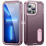 Mobigear Rugged Stand iPhone 14 Plástico rígido Capa traseira Antichoque com suporte - Roxo