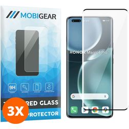 Mobigear Premium HONOR Magic 4 Pro Glas Skærmbeskytter - Case Friendly - Sort (3-pak)