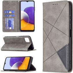 Mobigear Rhombus Slim Samsung Galaxy A22 5G Capa livro - Cinzento