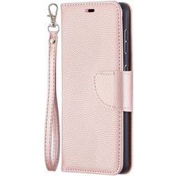 Mobigear Litchi Luxury Wallet Book Case Rose Gold Samsung Galaxy S21