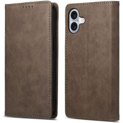 Mobigear Wallet iPhone 16 Plus Pungetui med Seddelrum - Brun