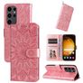 Mobigear Sunflower Samsung Galaxy S24 Ultra Wallet case - Rose Gold