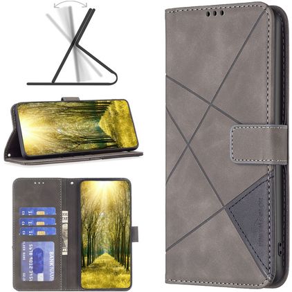Mobigear Rhombus Google Pixel 7a Wallet case - Grey