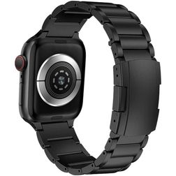Mobigear Brisbane Titanio Apple Watch Cinturino Chiusura a farfalla - 49/46/45/44 mm - Nero