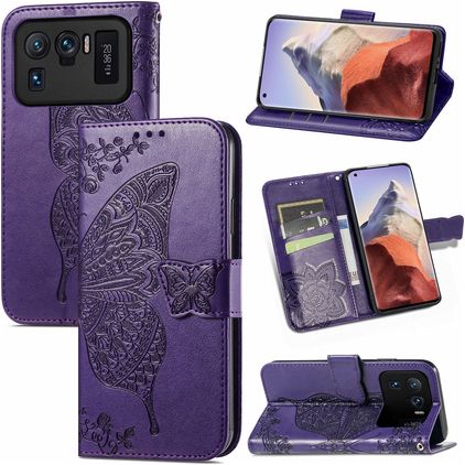 Mobigear Butterfly Xiaomi Mi 11 Ultra Wallet case - Purple