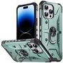 Mobigear Armor Ring iPhone 14 Pro Max Hard Case Back cover Shockproof with Ring Holder - Green