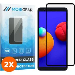 Mobigear Premium Samsung Galaxy A01 Core Glas Skærmbeskytter - Case Friendly - Sort (2-pak)