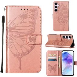 Mobigear Butterfly Samsung Galaxy A55 Capa livro Carteira - Rosa dourado