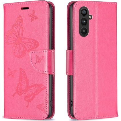 Mobigear Butterfly Samsung Galaxy A24 Cover a libro portafoglio - Magenta