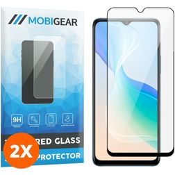 Mobigear Premium Vivo Y76 Vidro temperado Película de ecrã - Compatível com capas - Preto (Pack de 2)