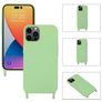 Mobigear Lanyard iPhone 14 Pro Silicona Funda con cuerda - Verde