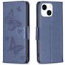 Mobigear Butterfly iPhone 15 Capa livro Carteira - Azul