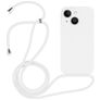 Mobigear Lanyard iPhone 15 Silicona Funda con cuerda - Blanco